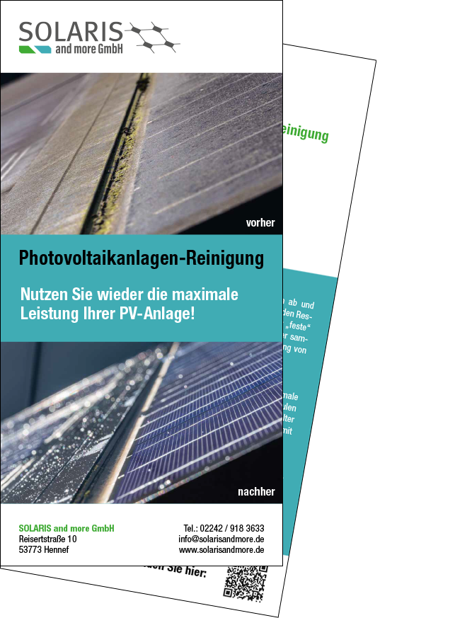 SOLARIS Flyer Reinigung von Photovoltaikanlagen