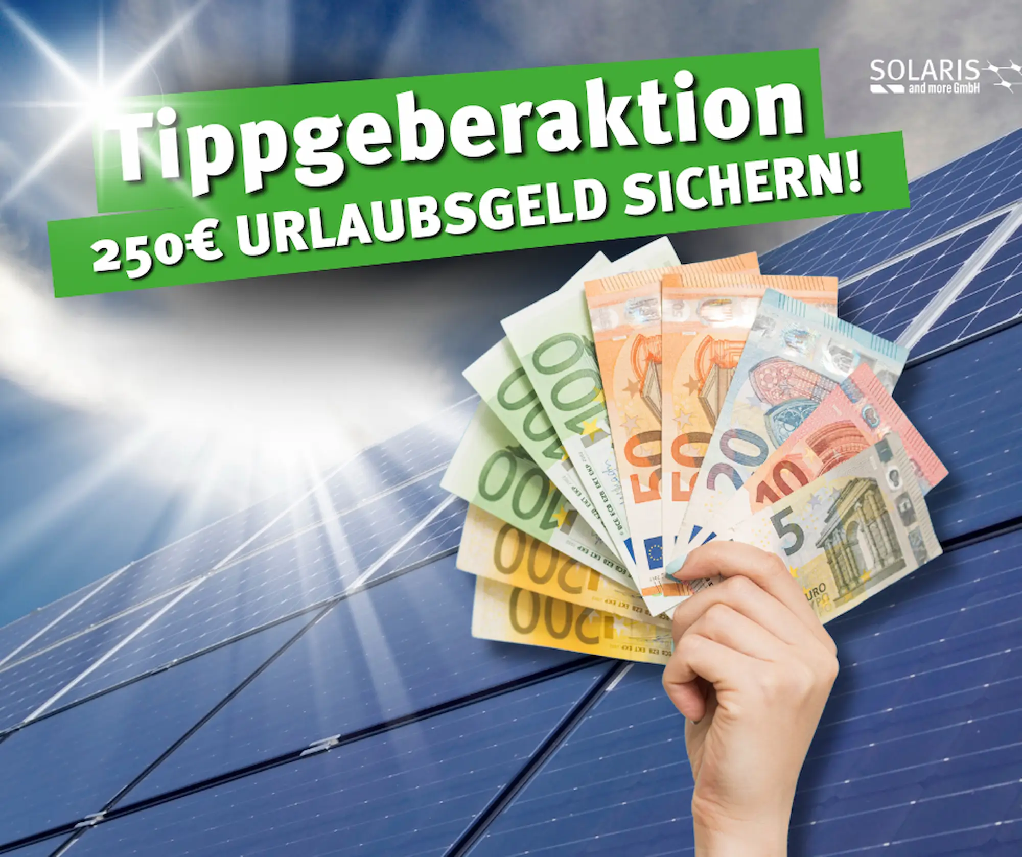 Geld-verdienen,tippgeber, Urlaubsgeld, Prämie, PV-Anlage, Solaranlage, Werbung,weiterempfehlung, Nachhaltigkeit, Klimaschutz